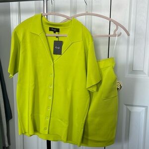 Hanifa Robyn Set in Bright Lime